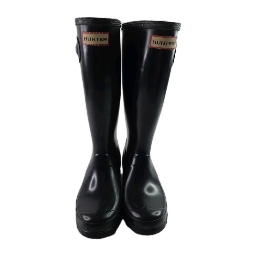 Hunter Kids First Classic Rain Boots Black Kids Unisex Size 4B/5G